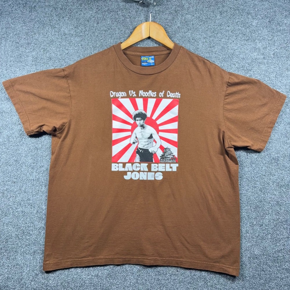 Vintage Sky Cyber Graphic Tee Men's Large Black Belt Jones Dragon vs Noodles Y2K